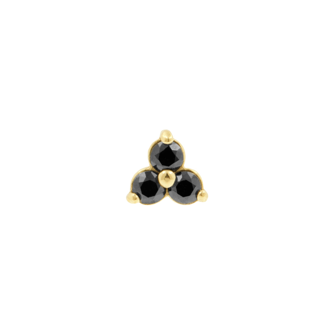 Nickel-Free Stainless Steel Trinity Set With Black Zirconia Gold