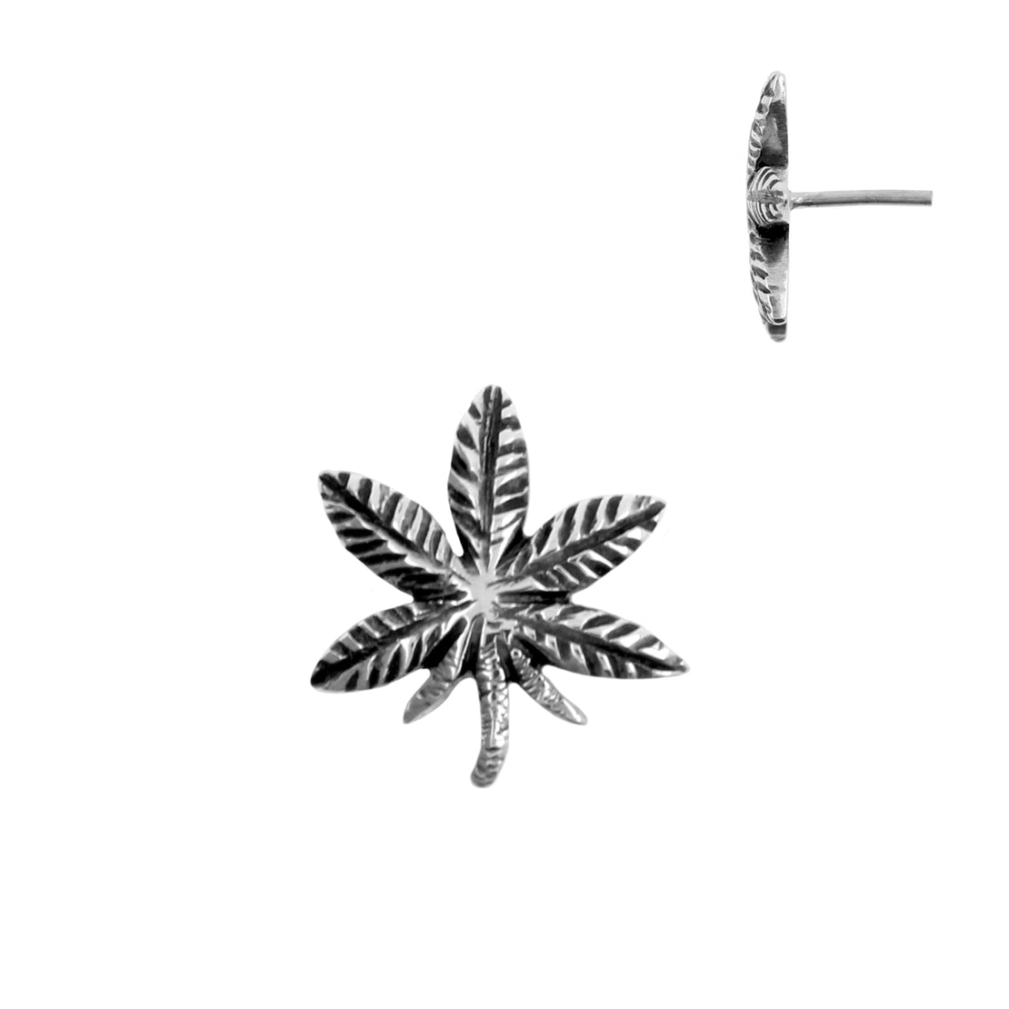 Nickel-Free Stainless Steel Hemp Leaf Attachment - Silver