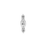 Nickelfreier Stahl Marquise Cluster Aufsatz - Silber