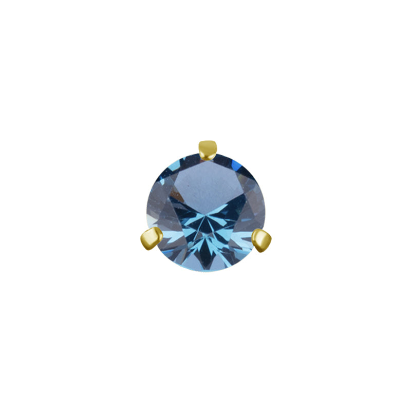 Nickel-Free Stainless Steel Nano Gem Round Gold