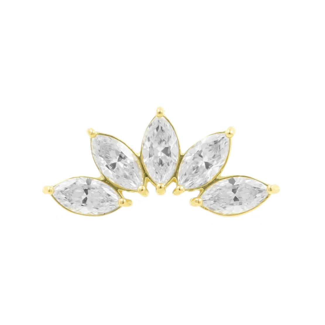 18 Karat Gold Zirconia Fan