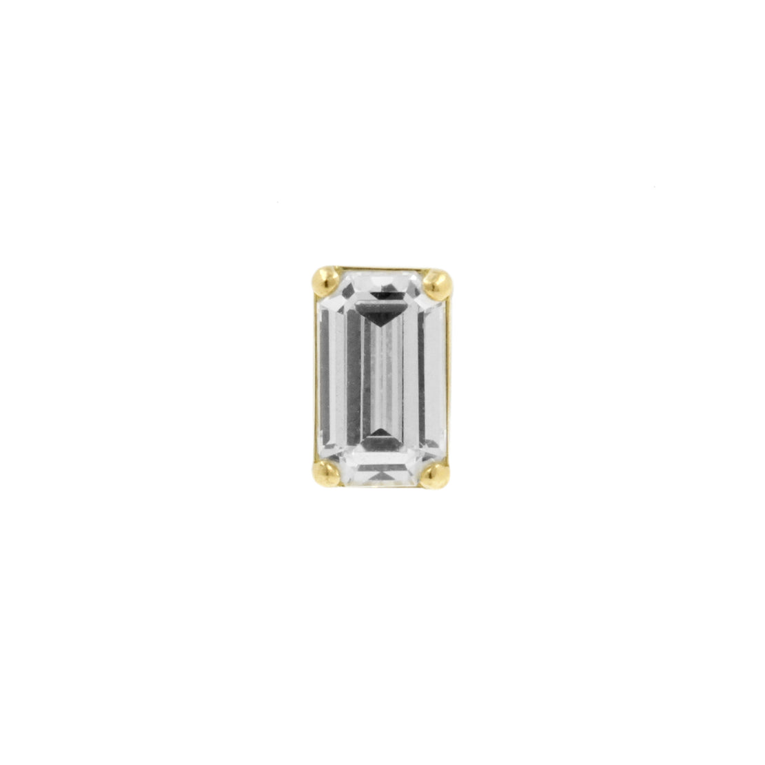 18 Karat Gold Zirconia Rectangle Top
