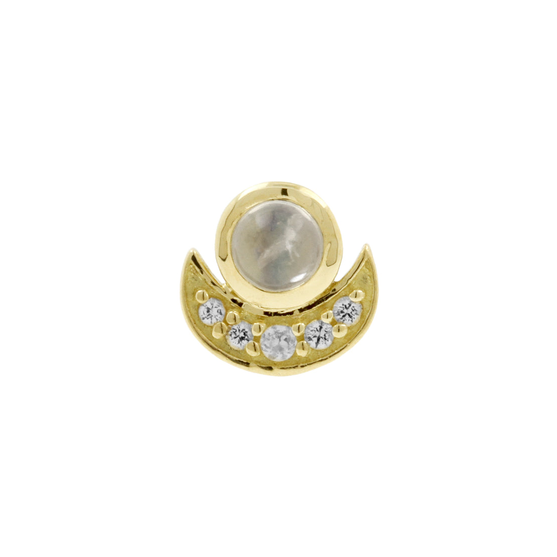 18 Karat Gold Zirconia And Moonstone Top