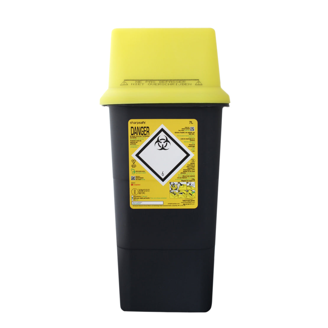 Plastic Sharpsafe Sharps Container - 7 Liter