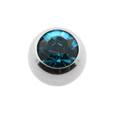 Chirurgischer Stahl Schraubkugel mit Kristall Blue Zircon