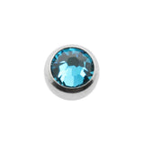 Chirurgisch Stahl Schraubkugel mit extra großem Kristall Blue Zircon