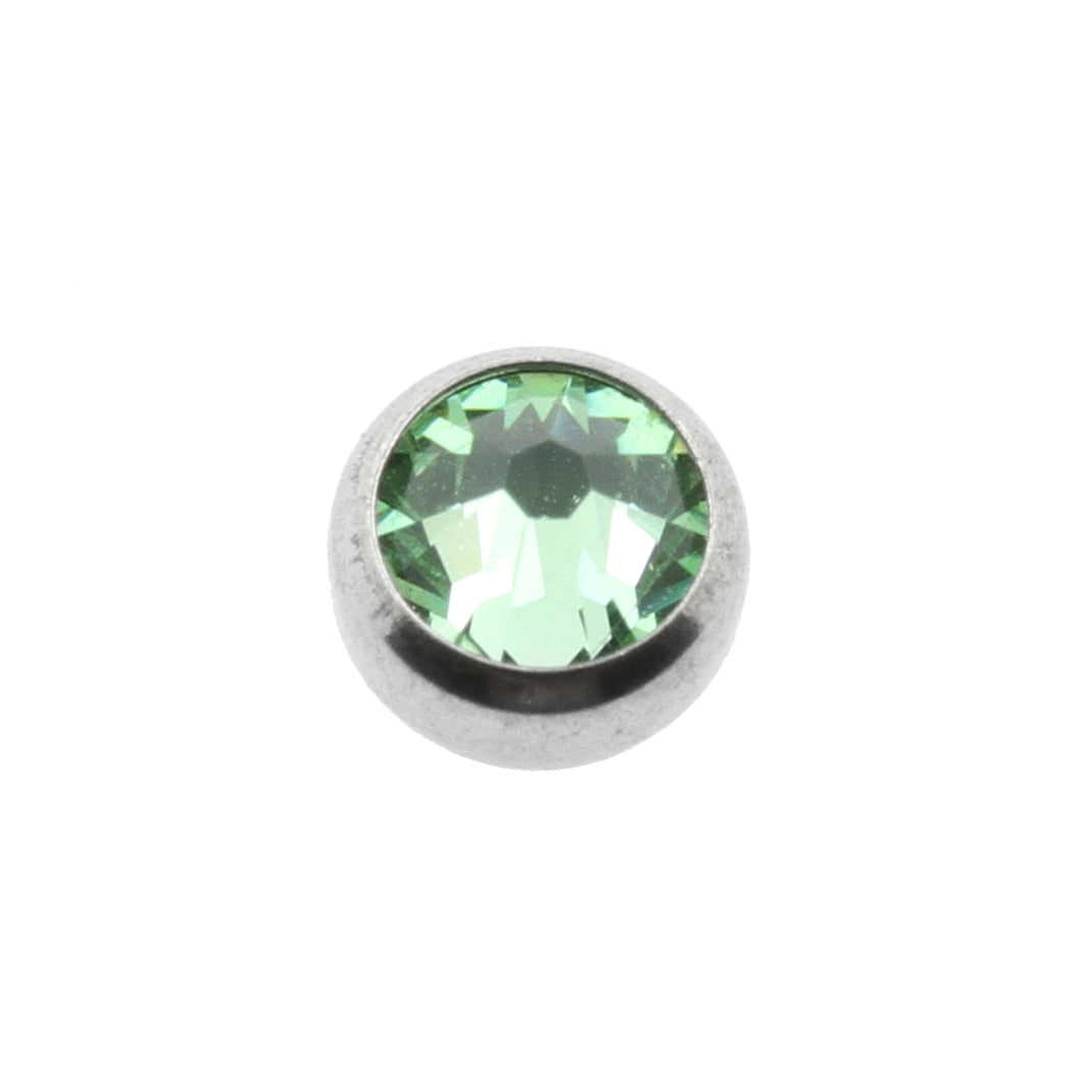 Chirurgisch Stalen Opschroefbal Met Extra Groot Kristal Peridot