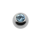Titanium Aufschraubkugel mit Aquamarin-Kristall