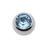Titanium Aufschraubkugel Kristall Aquamarin
