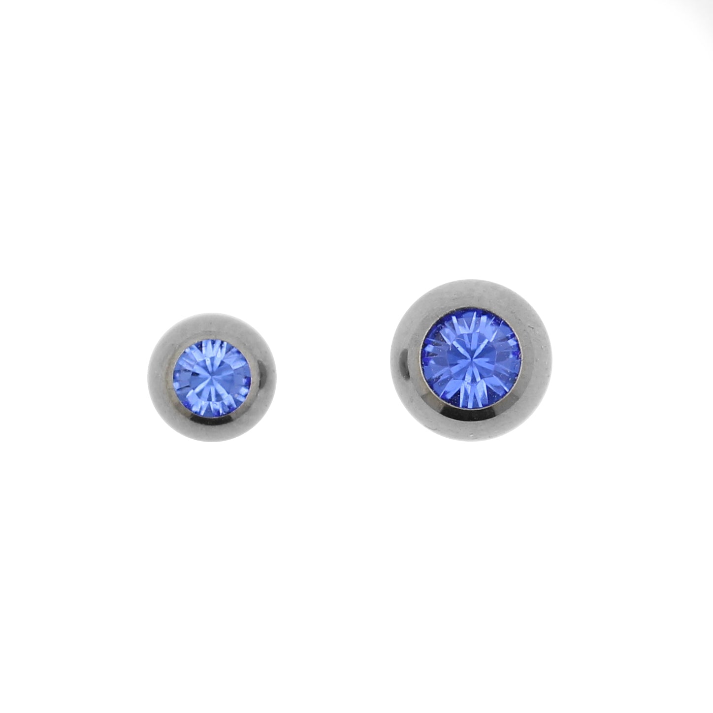 Titanium Jewelled Threaded Ball Sapphire