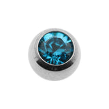 Titanium Schraubkugel Kristall Blue Zircon