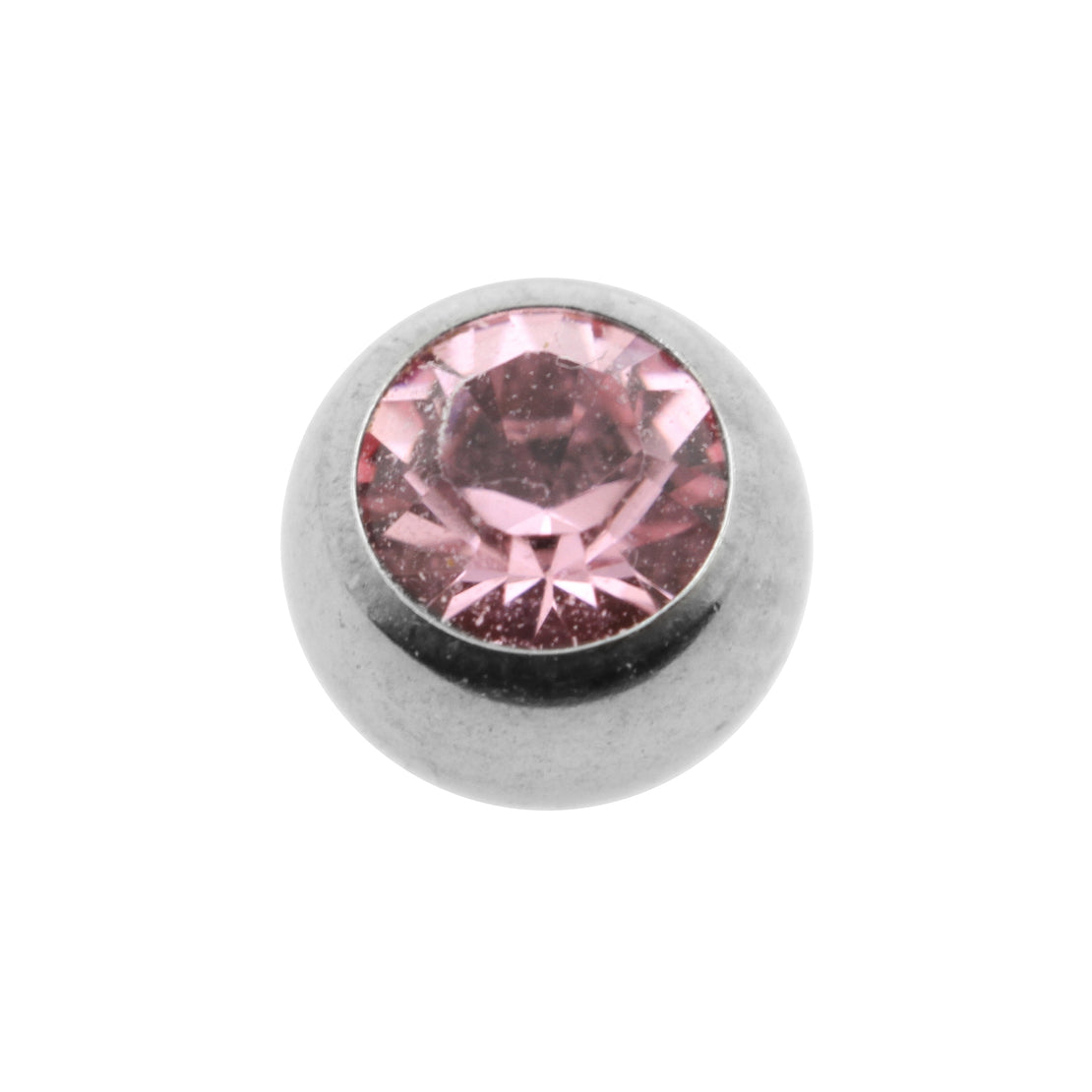 Titanium Jewelled Threaded Ball Light Rose