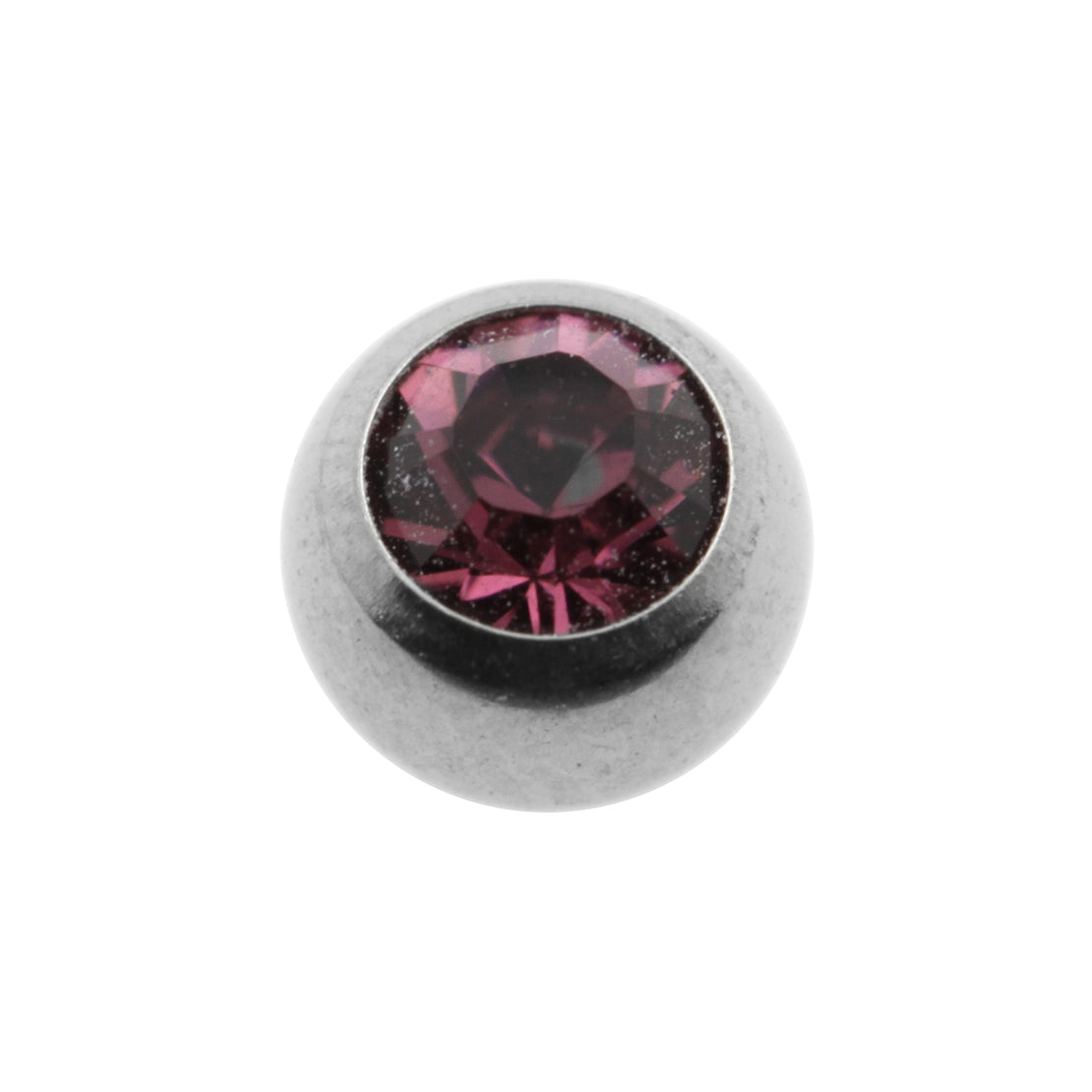 Titanium Jewelled Threaded Ball Amethyst