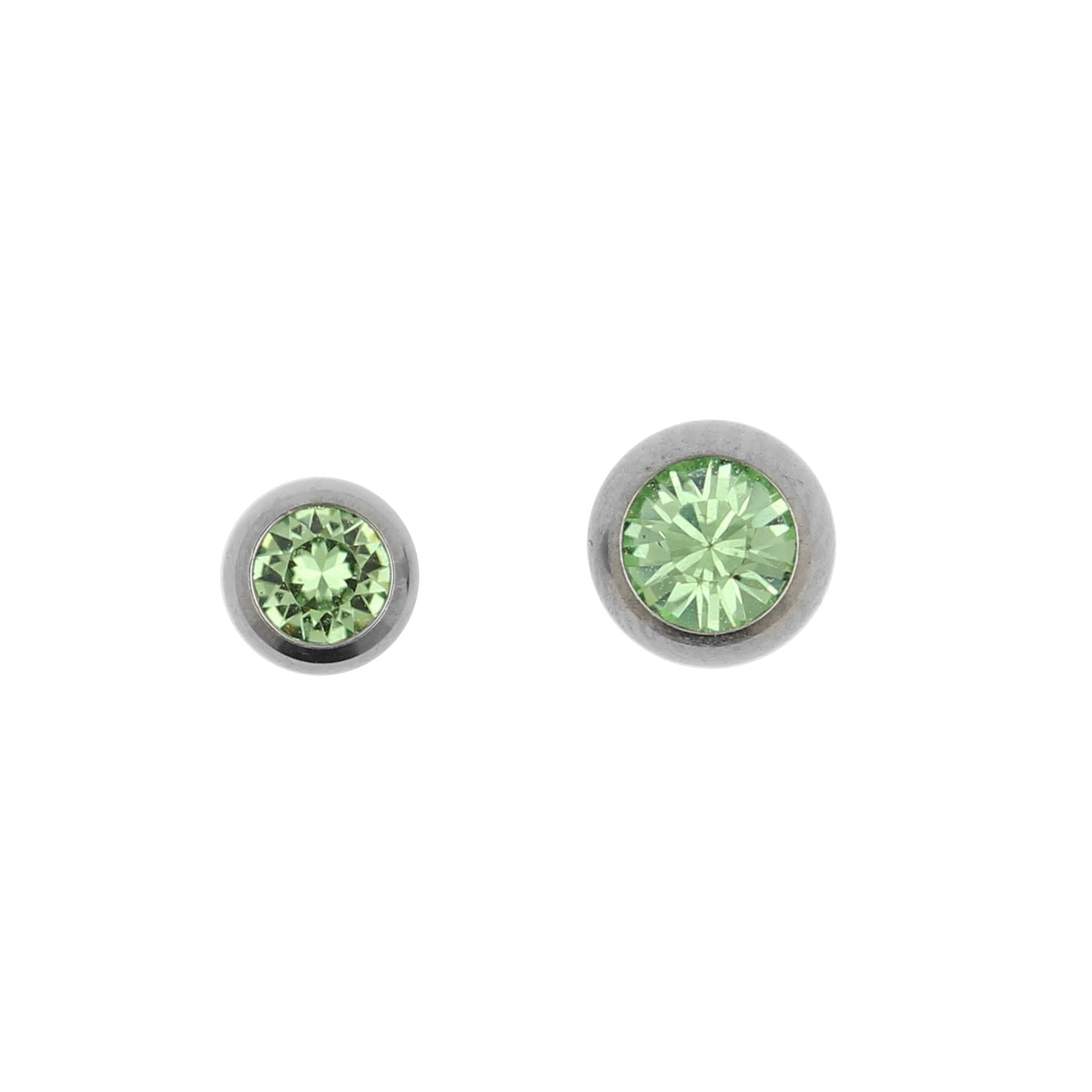 Titanium Jewelled Threaded Ball Peridot