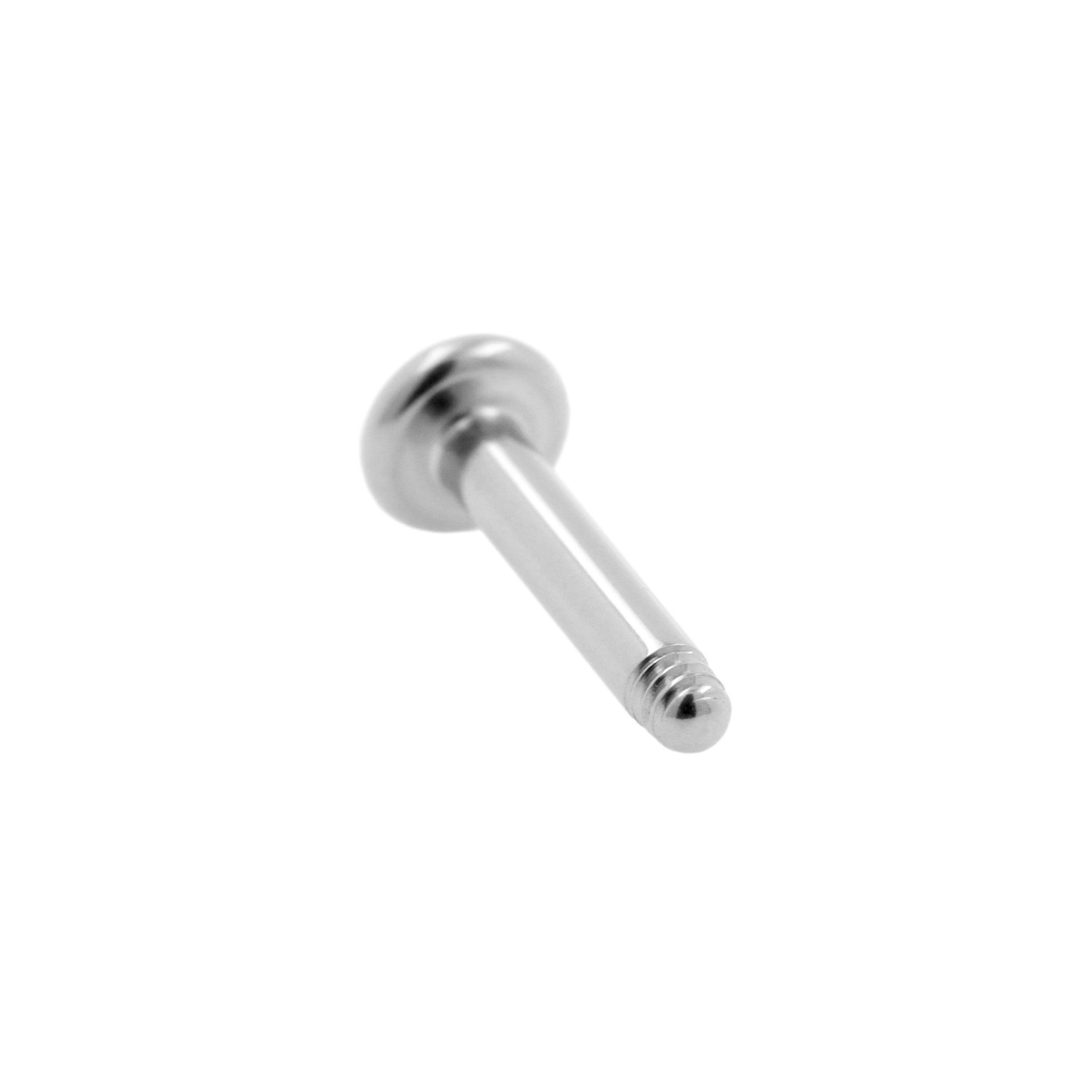 Titanium Labret Stud - 4 mm Disc Silver