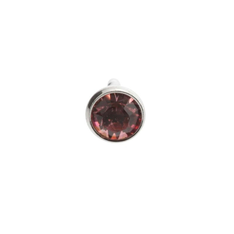 Surgical Steel Jewelled Insert For Bioplast Labret Light Rose