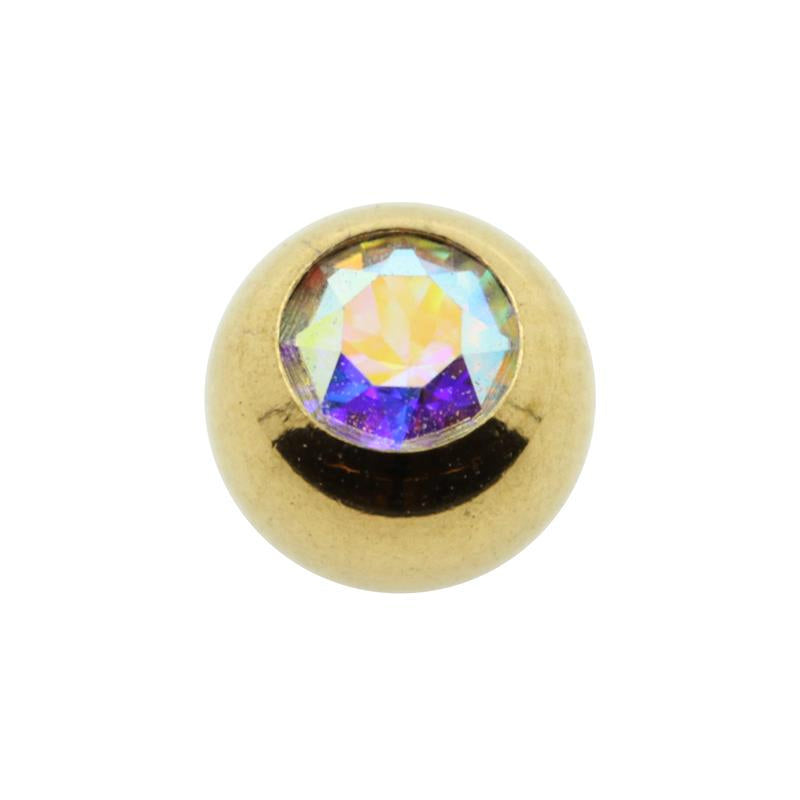 Surgical Steel Jewelled Threaded Ball Crystal AB
