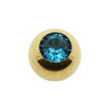 Chirurgisch Stahl Aufschraubkugel mit Kristall Blue Zircon
