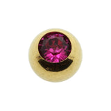 Chirurgisch Stahl Schraubkugel mit Kristall Fuchsia