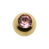 Chirurgisch Stahl Schraubkugel mit Kristall Light Rose