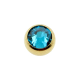 Chirurgische Stahlaufschraubkugel mit Kristall Blue Zircon