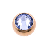 Chirurgischer Stahl Schraubkugel mit Kristall Light Blue Sapphire