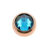 Chirurgischer Stahl Schraubkugel mit Kristall Blue Zircon