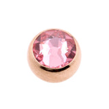 Chirurgenstahl Schraubkugel mit Kristall Light Rose