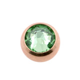 Chirurgisch Stahl Schraubkugel mit Kristall Peridot