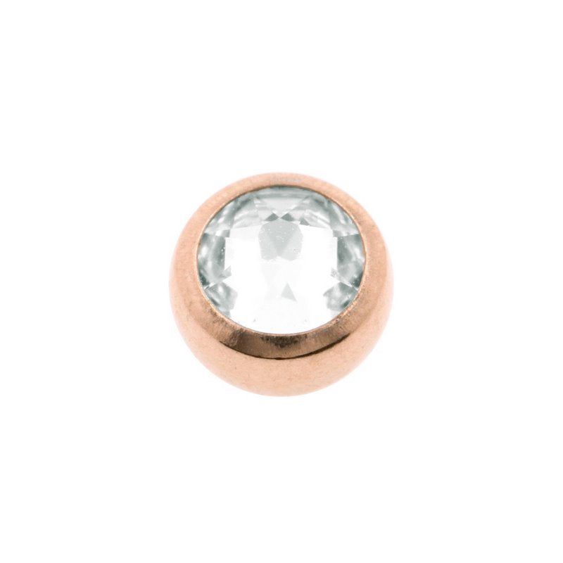 Surgical Steel Jewelled Threaded Ball Clear