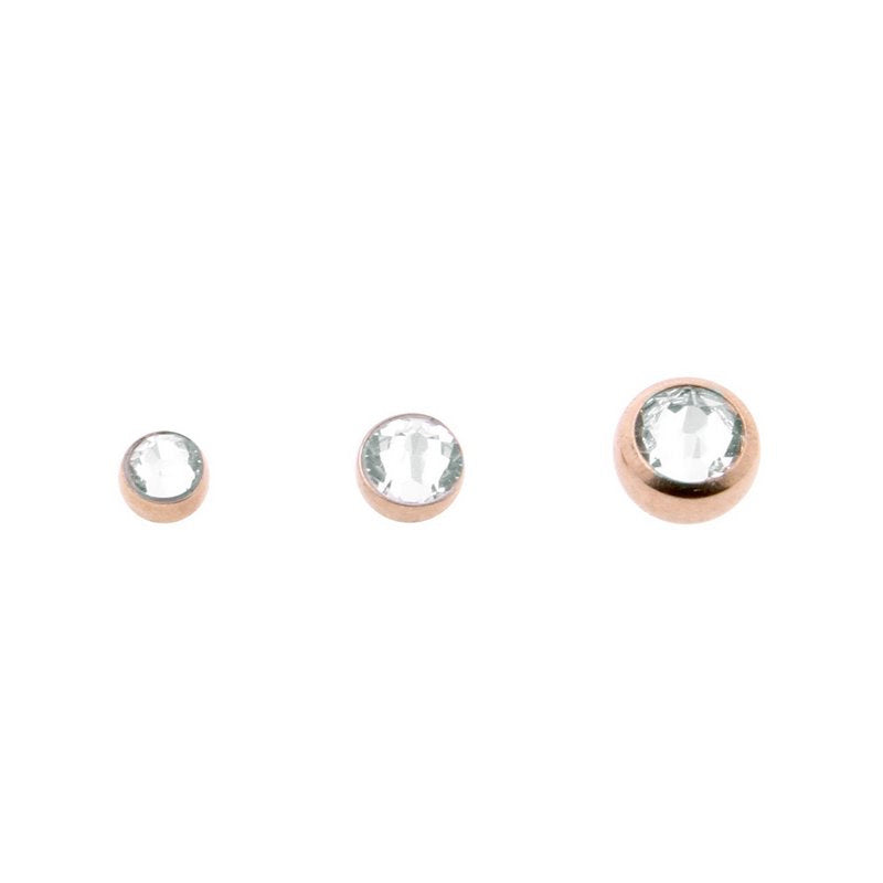 Surgical Steel Jewelled Threaded Ball Clear