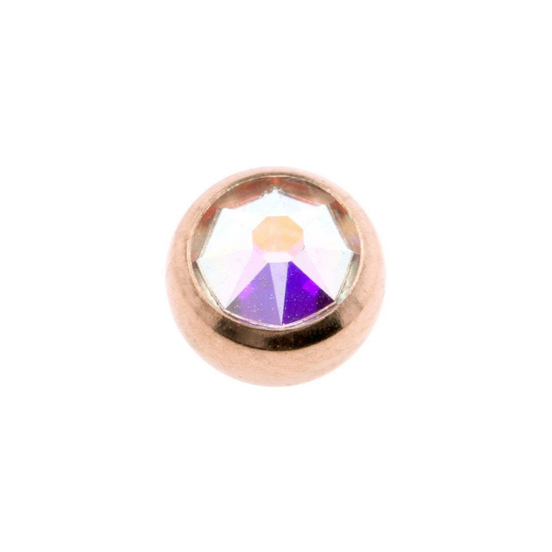 Surgical Steel Jewelled Threaded Ball Crystal AB
