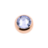 Chirurgisch Stahl Schraubkugel mit Kristall Light Blue Sapphire
