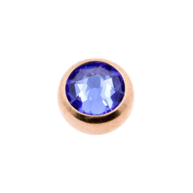 Surgical Steel Jewelled Threaded Ball Sapphire