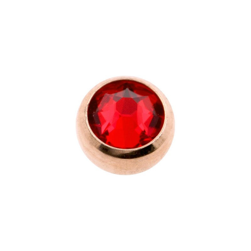 Surgical Steel Jewelled Threaded Ball Light Siam