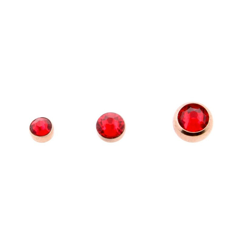 Surgical Steel Jewelled Threaded Ball Light Siam