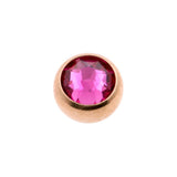 Chirurgischer Stahl Schraubkugel mit Kristall Fuchsia