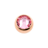 Chirurgisch Stahl Schraubkugel mit Kristall Light Rose