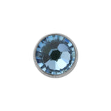 Titanium-Disc mit Aquamarin-Kristall