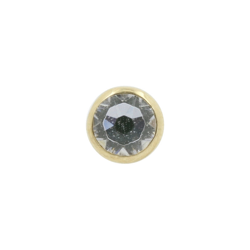 18 Karat Gold Jewelled Disc - for 1,6mm piercing jewelry