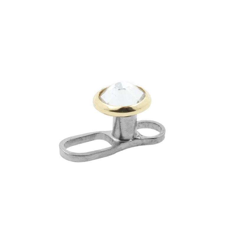 18 Karat Gold Jewelled Disc - for 1,6mm piercing jewelry