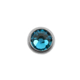 Titanscheibe mit Kristall Blue Zircon