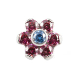 Titanium Zirkonia Blume Rot / Blau