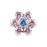 Titan Zirkonia Blume Pink / Blau