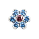 Titanium Zirkonia Blume Blau / Rot
