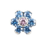 Titanium Zirkonia Blume Blau / Pink