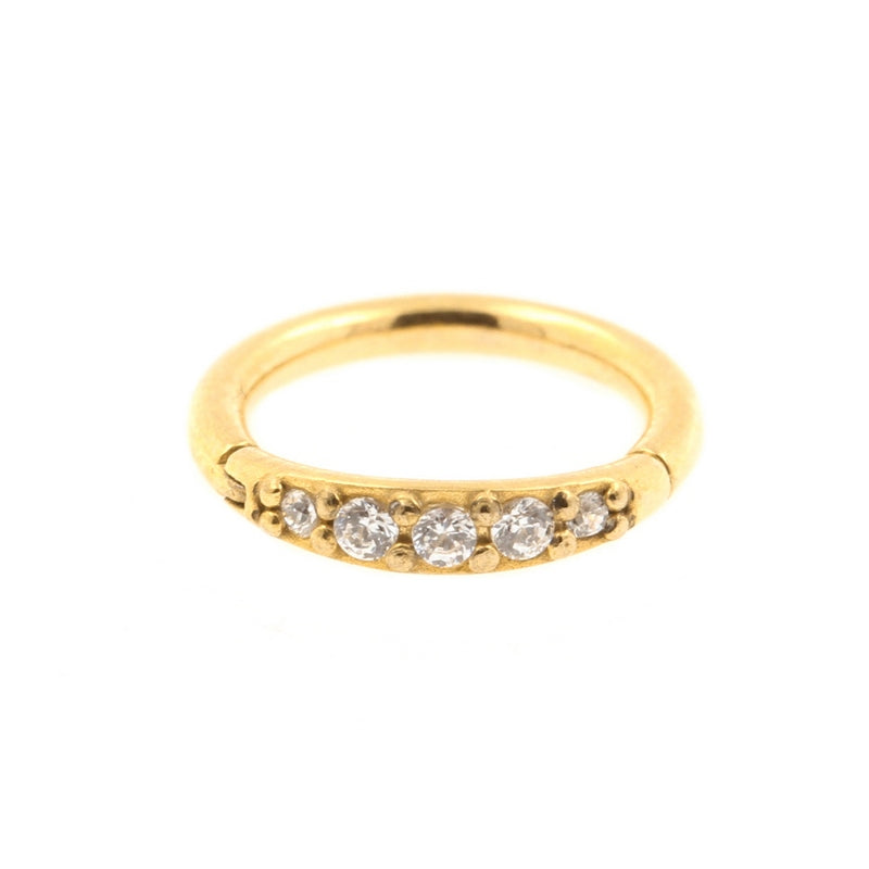 Chirurgisch Stalen Helix Click Ring Met Zirkonia Clear