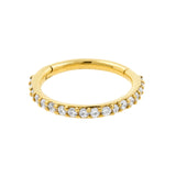 18 Karat Gold Click-Ring mit Zirkonia besetzt