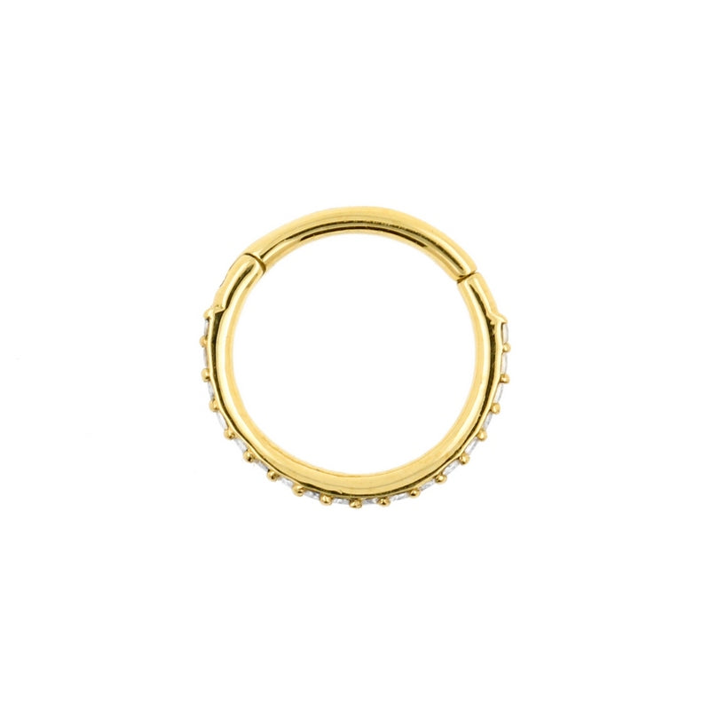 18 Karaats Gouden Click Ring Gezet Met Zirkonia Clear