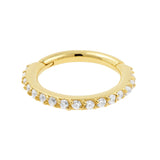 18 Karat Gold Click-Ring mit Zirkonia besetzt